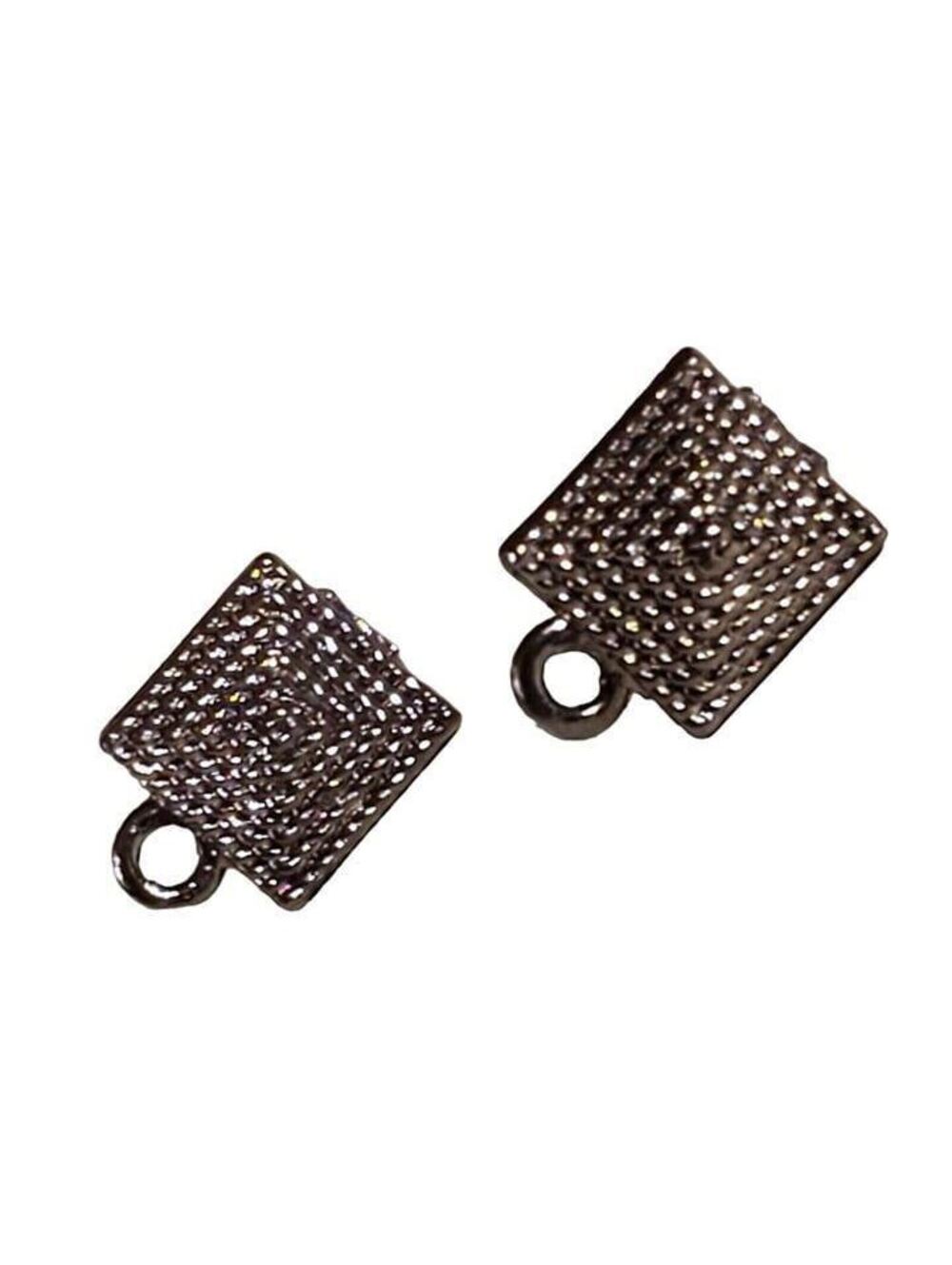 Lot of Gunmetal Black Egyptian Pyramid Dotted Earring Post Findings 10pcs
